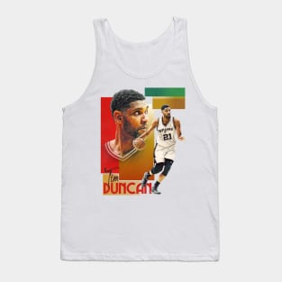 Retro Tim Duncan Basketball Card Tank Top